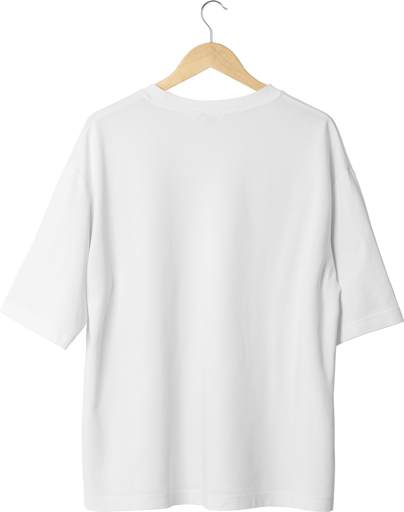 White oversize T shirt mockup hanging, Png file